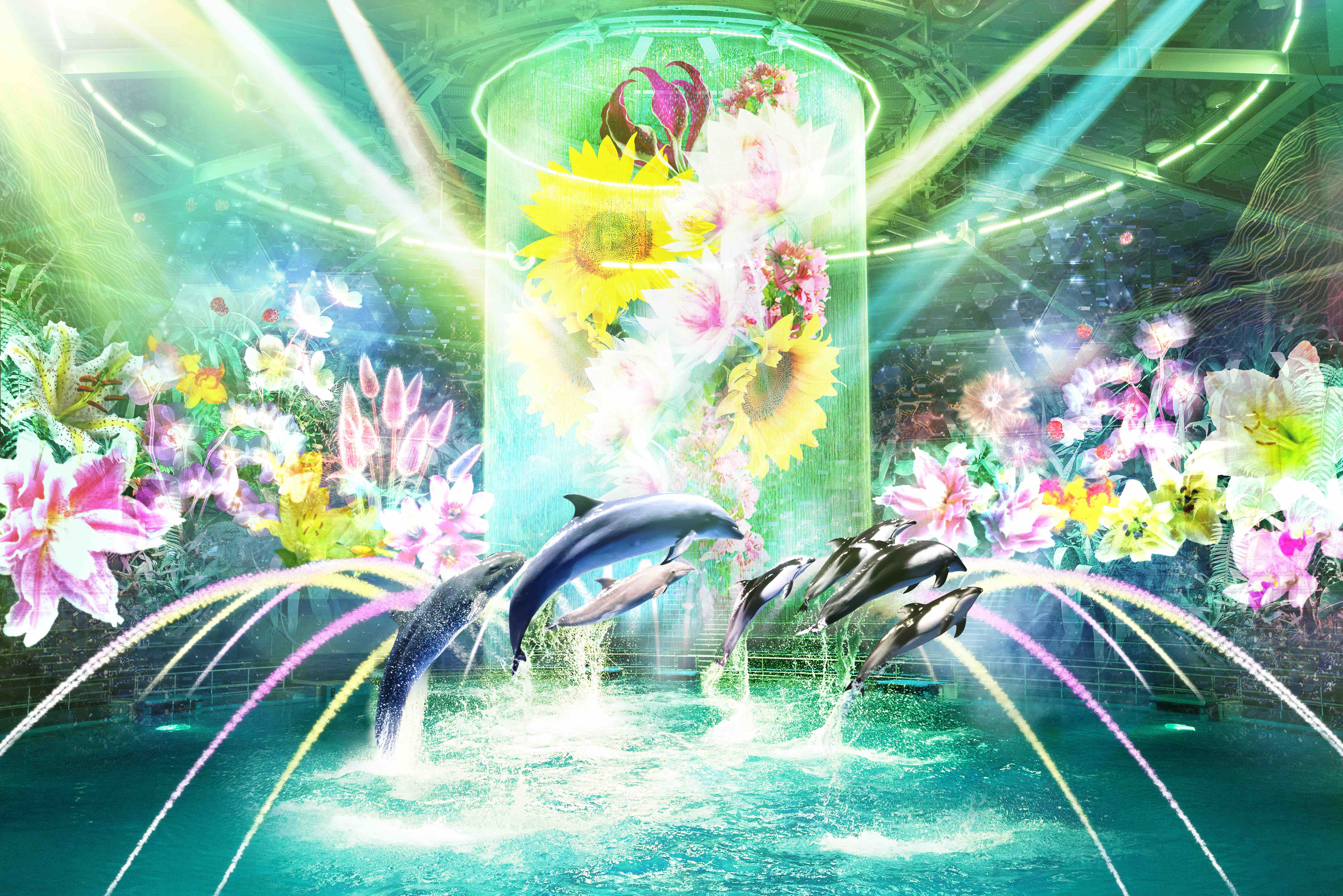 新しい季節の訪れを、花と光に包まれた生きものたちがお祝い！